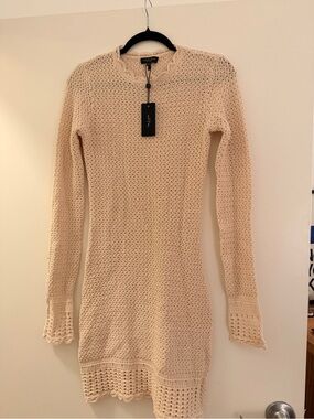 Women’s Rag & Bone Cream Crochet Long-Sleeve Dress